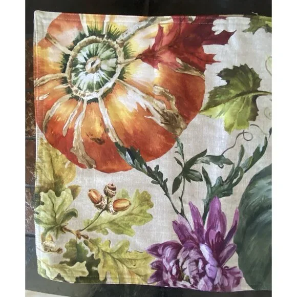 6 Southern Living Colorful Fall Harvest Cotton Placemats 14x 20 Inches - Picture 3 of 9